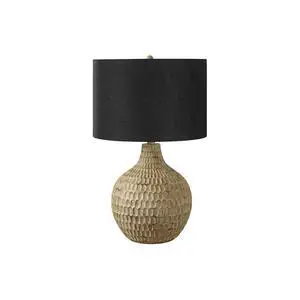 Lighting, 25"H, Table Lamp, Black Shade, Brown Resin, Contemporary Lighting, 25"H, Table Lamp, Black Shade, Brown Resin, Contemporary