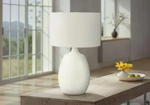 Lighting, 26"H, Table Lamp, Ivory / Cream Shade, Cream Resin, Contemporary Lighting, 26"H, Table Lamp, Ivory / Cream Shade, Cream Resin, Contemporary