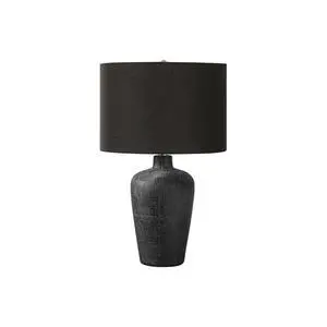 Lighting, Table Lamp, 24"H, Black Ceramic, Black Shade, Contemporary Lighting, Table Lamp, 24"H, Black Ceramic, Black Shade, Contemporary