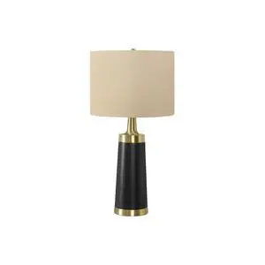 Lighting, 28"H, Table Lamp, Black Metal, Beige Shade, Contemporary Lighting, 28"H, Table Lamp, Black Metal, Beige Shade, Contemporary