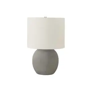 Lighting, 20"H, Table Lamp, Grey Concrete, Ivory / Cream Shade, Contemporary Lighting, 20"H, Table Lamp, Grey Concrete, Ivory / Cream Shade, Contemporary