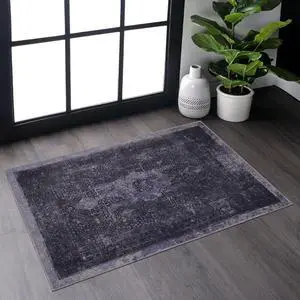 Anthracite Washable Rug 36*24 inch Doormat Rug (Anthracite, 36*24 inch) Anthracite Washable Rug 36*24 inch Doormat Rug (Anthracite, 36*24 inch)