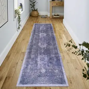 Anthracite Washable Rug 120*30 inch Runner Rug (Anthracite, 120*30 inch) Anthracite Washable Rug 120*30 inch Runner Rug (Anthracite, 120*30 inch)