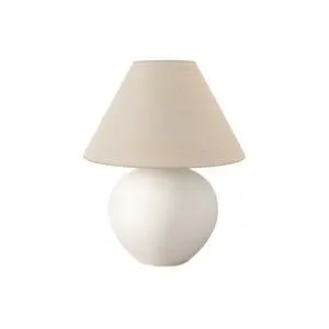 Lighting, 16"H, Table Lamp, Cream Shade, Cream Ceramic, Contemporary Lighting, 16"H, Table Lamp, Cream Shade, Cream Ceramic, Contemporary