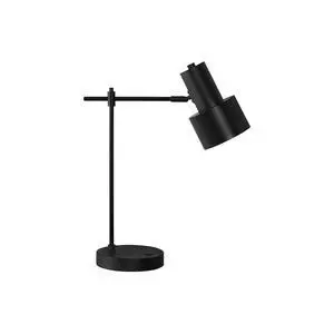 Lighting, 21"H, Table Lamp, Usb Port included, Black Metal, Black Shade, Modern Lighting, 21"H, Table Lamp, Usb Port included, Black Metal, Black Shade, Modern