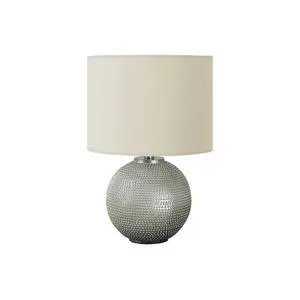 Lighting, 19"H, Table Lamp, Grey Resin, Ivory / Cream Shade, Modern Lighting, 19"H, Table Lamp, Grey Resin, Ivory / Cream Shade, Modern