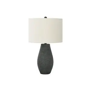 Lighting, 24"H, Table Lamp, Black Resin, Ivory / Cream Shade, Contemporary Lighting, 24"H, Table Lamp, Black Resin, Ivory / Cream Shade, Contemporary