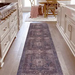 Burgundy Washable Rug 120*30 inch Runner Rug (Burgundy, 120*30 inch) Burgundy Washable Rug 120*30 inch Runner Rug (Burgundy, 120*30 inch)