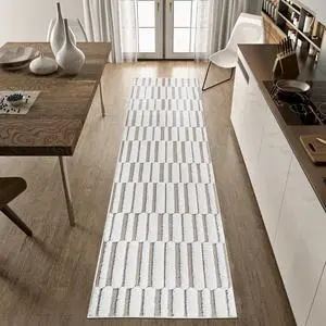 Step Collection High-Low Striped Beige/Cream Indoor Runner Rug, 96*26 inch, Modern, Contemporary, Geometric, Bohemian, Bedroom, Kitchen, Living Room, Hallway, Non Shedding Carpet Step Collection High-Low Striped Beige/Cream Indoor Runner Rug, 96*26 inch, Modern, Contemporary, Geometric, Bohemian, Bedroom, Kitchen, Living Room, Hallway, Non Shedding Carpet