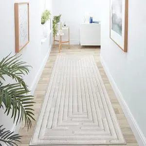 Step Collection High-Low Striped Cream Indoor Runner Rug, 96*26 inch, Modern, Contemporary, Geometric, Bohemian, Bedroom, Kitchen, Living Room, Hallway, Non Shedding Carpet Step Collection High-Low Striped Cream Indoor Runner Rug, 96*26 inch, Modern, Contemporary, Geometric, Bohemian, Bedroom, Kitchen, Living Room, Hallway, Non Shedding Carpet