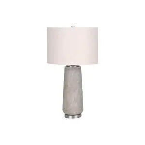 Lighting, 29"H, Table Lamp, Grey Resin, Ivory / Cream Shade, Modern Lighting, 29"H, Table Lamp, Grey Resin, Ivory / Cream Shade, Modern