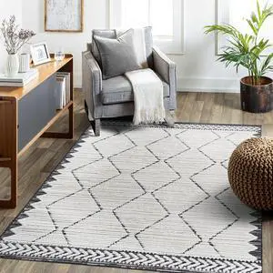 Step Collection High-Low Trellis Cream/Anthracite Indoor Area Rug, 120*93 inch inch inch, Modern, Contemporary, Geometric, Bohemian, Bedroom, Kitchen, Living Room, Non Shedding Carpet Step Collection High-Low Trellis Cream/Anthracite Indoor Area Rug, 120*93 inch inch inch, Modern, Contemporary, Geometric, Bohemian, Bedroom, Kitchen, Living Room, Non Shedding Carpet
