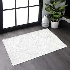 Step Collection High-Low Medallion Cream/Cream Indoor Area Rug, 36*24 inch, Modern, Contemporary, Geometric, Bohemian, Bedroom, Kitchen, Living Room, Doormat, Non Shedding Carpet Step Collection High-Low Medallion Cream/Cream Indoor Area Rug, 36*24 inch, Modern, Contemporary, Geometric, Bohemian, Bedroom, Kitchen, Living Room, Doormat, Non Shedding Carpet