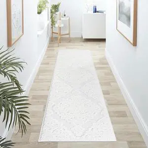 Step Collection High-Low Medallion Cream/Cream Indoor Runner Rug, 96*26 inch, Modern, Contemporary, Geometric, Bohemian, Bedroom, Kitchen, Living Room, Hallway, Non Shedding Carpet Step Collection High-Low Medallion Cream/Cream Indoor Runner Rug, 96*26 inch, Modern, Contemporary, Geometric, Bohemian, Bedroom, Kitchen, Living Room, Hallway, Non Shedding Carpet
