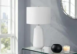 Lighting, 26"H, Table Lamp, Cream Ceramic, Ivory / Cream Shade, Modern Lighting, 26"H, Table Lamp, Cream Ceramic, Ivory / Cream Shade, Modern