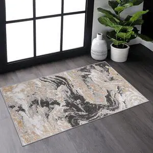 Collection 36*24 inch Grey / Abstract Doormat Rug Collection 36*24 inch Grey / Abstract Doormat Rug