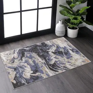 Collection 36*24 inch L.Blue / Abstract Doormat Rug Collection 36*24 inch L.Blue / Abstract Doormat Rug