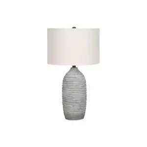 Lighting, 27"H, Table Lamp, Grey Resin, Ivory / Cream Shade, Modern Lighting, 27"H, Table Lamp, Grey Resin, Ivory / Cream Shade, Modern