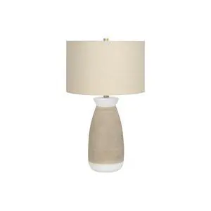 Lighting, 27"H, Table Lamp, Cream Ceramic, Beige Shade, Contemporary Lighting, 27"H, Table Lamp, Cream Ceramic, Beige Shade, Contemporary