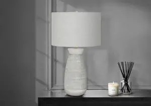 Lighting, 27"H, Table Lamp, Grey Ceramic, Grey Shade, Contemporary Lighting, 27"H, Table Lamp, Grey Ceramic, Grey Shade, Contemporary