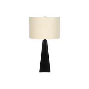 Lighting, 27"H, Table Lamp, Black Resin, Beige Shade, Modern Lighting, 27"H, Table Lamp, Black Resin, Beige Shade, Modern