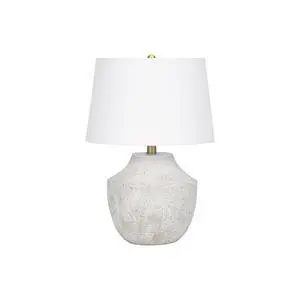 Lighting, 20"H, Table Lamp, Cream Concrete, Ivory / Cream Shade, Modern Lighting, 20"H, Table Lamp, Cream Concrete, Ivory / Cream Shade, Modern