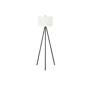 Lighting, 63"H, Floor Lamp, Black Metal, Ivory / Cream Shade, Contemporary Lighting, 63"H, Floor Lamp, Black Metal, Ivory / Cream Shade, Contemporary