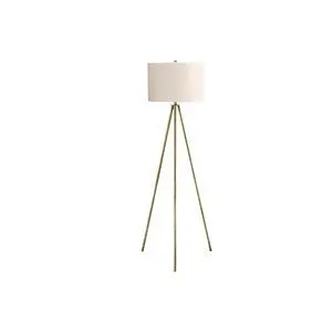 Lighting, 63"H, Floor Lamp, Brass Metal, Ivory / Cream Shade, Contemporary Lighting, 63"H, Floor Lamp, Brass Metal, Ivory / Cream Shade, Contemporary