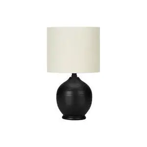 Lighting, 17"H, Table Lamp, Black Ceramic, Ivory / Cream Shade, Transitional Lighting, 17"H, Table Lamp, Black Ceramic, Ivory / Cream Shade, Transitional