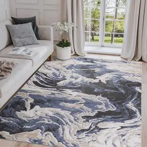 Collection 90*63 inch L.Blue / Abstract Area Rug Collection 90*63 inch L.Blue / Abstract Area Rug