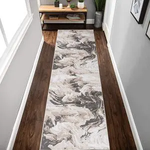 Collection 96*26 inch L.Brown / Abstract Runner Rug Collection 96*26 inch L.Brown / Abstract Runner Rug