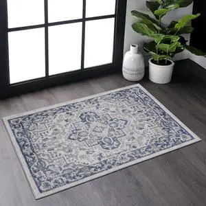 Collection 2X3 Blue/Grey/Oriental Non-Shedding Living Room Bedroom Dining Home Office Stylish and Stain Resistant Area Rug Collection 2X3 Blue/Grey/Oriental Non-Shedding Living Room Bedroom Dining Home Office Stylish and Stain Resistant Area Rug