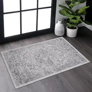 Collection 2X3 Silver/Oriental Non-Shedding Living Room Bedroom Dining Home Office Stylish and Stain Resistant Area Rug Collection 2X3 Silver/Oriental Non-Shedding Living Room Bedroom Dining Home Office Stylish and Stain Resistant Area Rug