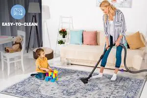 Collection 5X7 Blue/Grey/Oriental Non-Shedding Living Room Bedroom Dining Home Office Stylish and Stain Resistant Area Rug Collection 5X7 Blue/Grey/Oriental Non-Shedding Living Room Bedroom Dining Home Office Stylish and Stain Resistant Area Rug