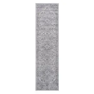 Collection 2X8 Silver/Oriental Non-Shedding Living Room Bedroom Dining Home Office Stylish and Stain Resistant Area Rug Collection 2X8 Silver/Oriental Non-Shedding Living Room Bedroom Dining Home Office Stylish and Stain Resistant Area Rug