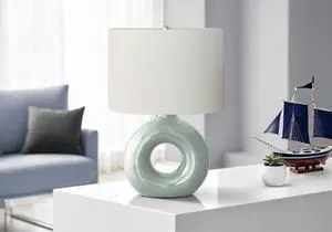 Lighting, 24"H, Table Lamp, Green Ceramic, Ivory / Cream Shade, Contemporary, Modern Lighting, 24"H, Table Lamp, Green Ceramic, Ivory / Cream Shade, Contemporary, Modern