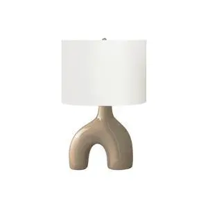 Lighting, 25"H, Table Lamp, Brown Ceramic, Ivory / Cream Shade, Contemporary, Modern Lighting, 25"H, Table Lamp, Brown Ceramic, Ivory / Cream Shade, Contemporary, Modern
