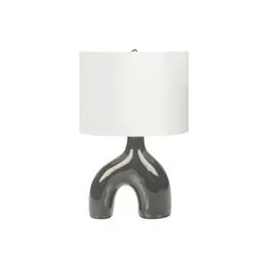 Lighting, 25"H, Table Lamp, Dark Grey Ceramic, Ivory / Cream Shade, Contemporary, Modern Lighting, 25"H, Table Lamp, Dark Grey Ceramic, Ivory / Cream Shade, Contemporary, Modern