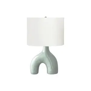 Lighting, 25"H, Table Lamp, Green Ceramic, Ivory / Cream Shade, Contemporary, Modern Lighting, 25"H, Table Lamp, Green Ceramic, Ivory / Cream Shade, Contemporary, Modern