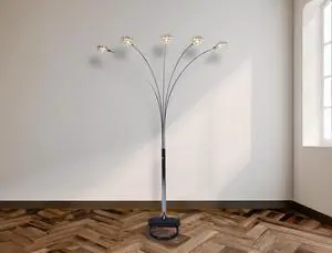 1Pc Modern Design Classic Luxury Sleek Multi-Head Floor Lamp Half Moon Radiant Crystal-Encrusted Sleek Metallic Stems Living Room 1Pc Modern Design Classic Luxury Sleek Multi-Head Floor Lamp Half Moon Radiant Crystal-Encrusted Sleek Metallic Stems Living Room
