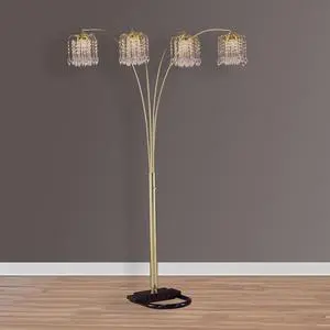 1Pc Modern Design Classic Luxury Sleek Multi-Head Floor Arc Lamp Half Moon Radiant Crystal-Encrusted Sleek Metallic Stems Living Room Gold Arc Lamp 1Pc Modern Design Classic Luxury Sleek Multi-Head Floor Arc Lamp Half Moon Radiant Crystal-Encrusted Sleek Metallic Stems Living Room Gold Arc Lamp