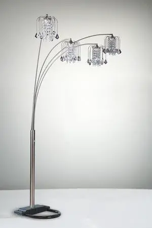 1Pc Modern Design Classic Luxury Sleek Multi-Head Floor Lamp Half Moon Radiant Crystal-Encrusted Sleek Metallic Stems Living Room Pewter 1Pc Modern Design Classic Luxury Sleek Multi-Head Floor Lamp Half Moon Radiant Crystal-Encrusted Sleek Metallic Stems Living Room Pewter