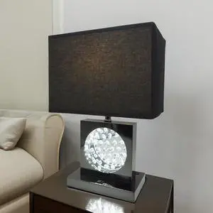 1Pc Luxury Crystal Accent Table Lamp Black Nickel Led Light touch Lamp Rectangular Shade 1Pc Luxury Crystal Accent Table Lamp Black Nickel Led Light touch Lamp Rectangular Shade