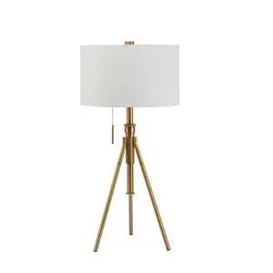 Vintage Look 1Pc Floor Lamp Stained Gold Tripod Legs Unique Lamp Pull Switch 32"H Vintage Look 1Pc Floor Lamp Stained Gold Tripod Legs Unique Lamp Pull Switch 32"H