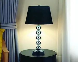 2Pc Modern Sleek Table Lamp Reflective Spheres Catch The Eye Black Silver 2Pc Modern Sleek Table Lamp Reflective Spheres Catch The Eye Black Silver