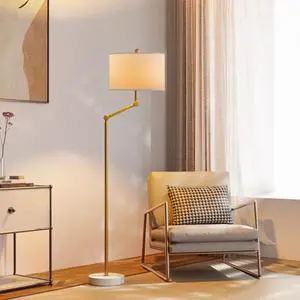 64'' Standing Floor Lamp with Rotatable Lampposts, 3 Way Dimmable Modern Floor Lamp with White Fabric Shade, Tall Standing Light Source with Zipper Switch and Marble Base for Study Room, Living Room 64'' Standing Floor Lamp with Rotatable Lampposts, 3 Way Dimmable Modern Floor Lamp with White Fabric Shade, Tall Standing Light Source with Zipper Switch and Marble Base for Study Room, Living Room