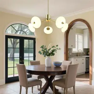 Sputnik Chandelier, 5-Light Ceiling Light Fixture with Frosted Glass Shade, Led Ceiling Light for Kitchen Island, Hallway, Entryway, Passway, Dining Room, Bedroom, Living Room Sputnik Chandelier, 5-Light Ceiling Light Fixture with Frosted Glass Shade, Led Ceiling Light for Kitchen Island, Hallway, Entryway, Passway, Dining Room, Bedroom, Living Room