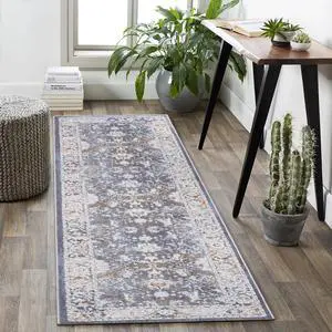 Collection 2X8 Blue/Traditional Non-Shedding Living Room Bedroom Dining Home Office Stylish and Stain Resistant Area Rug Collection 2X8 Blue/Traditional Non-Shedding Living Room Bedroom Dining Home Office Stylish and Stain Resistant Area Rug