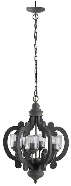 Farmhouse Chandelier, 6-Light Wood Chandelier Pendant Light Fixture with Adjustable Chain for Dining Room Living Room Entryway, Bulb Not included Farmhouse Chandelier, 6-Light Wood Chandelier Pendant Light Fixture with Adjustable Chain for Dining Room Living Room Entryway, Bulb Not included