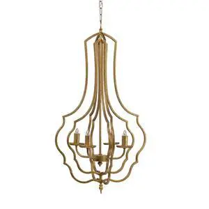 4 - Light Metal Chandelier, Hanging Light Fixture with Adjustable Chain for Kitchen Dining Room Foyer Entryway, Bulb Not included 4 - Light Metal Chandelier, Hanging Light Fixture with Adjustable Chain for Kitchen Dining Room Foyer Entryway, Bulb Not included